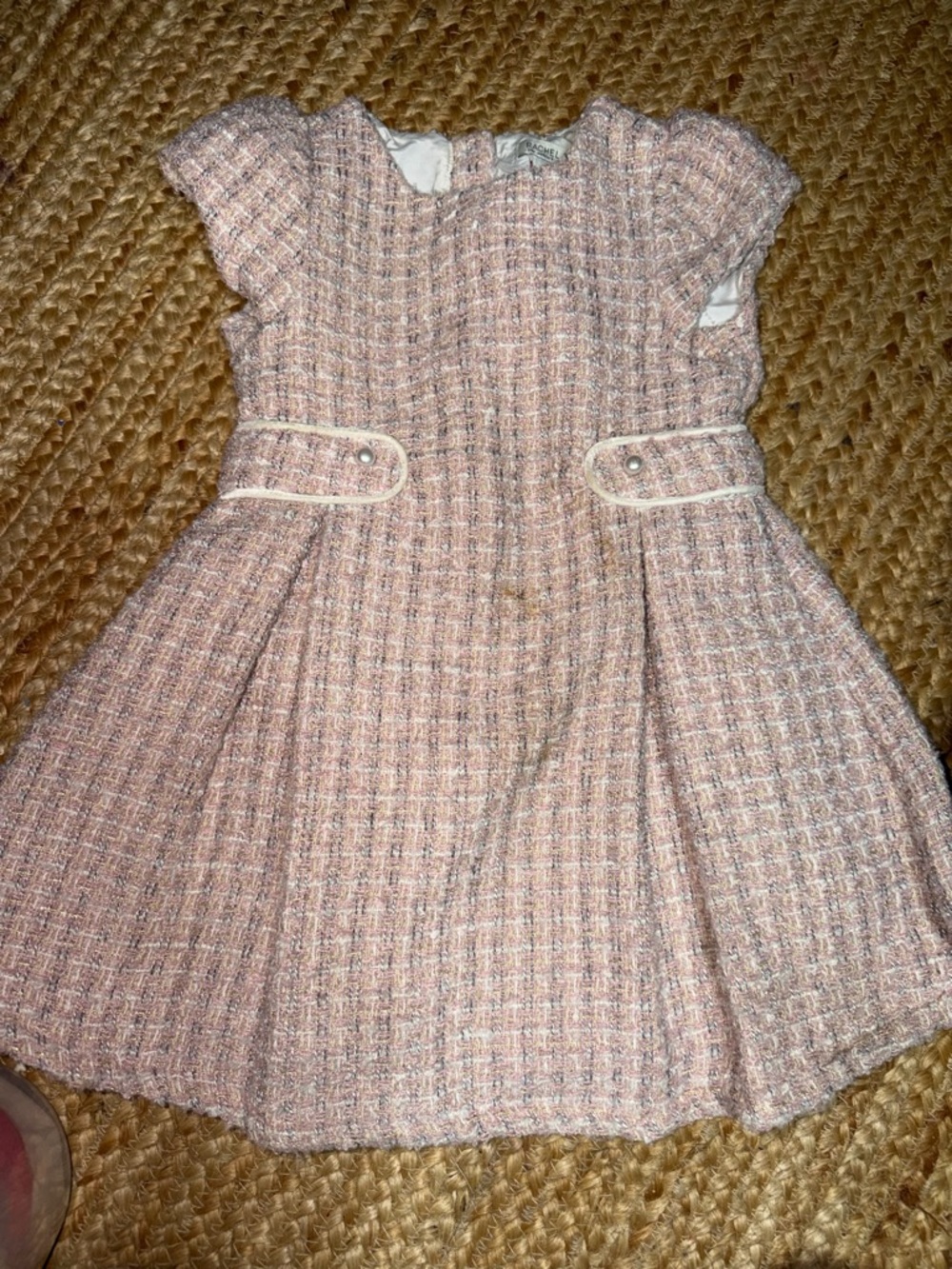 Rachel Zoe Pink Tweed Pleated Dress for Girls